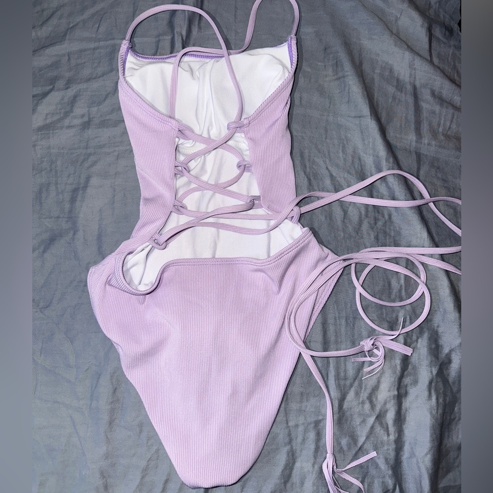 NEW never worn lavender lace up one piece